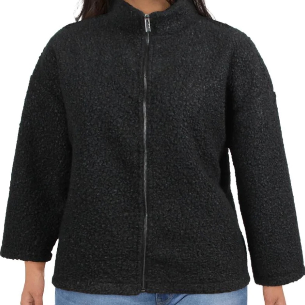 Anne Klein  SHERPA JACKET FAUX FUR COAT